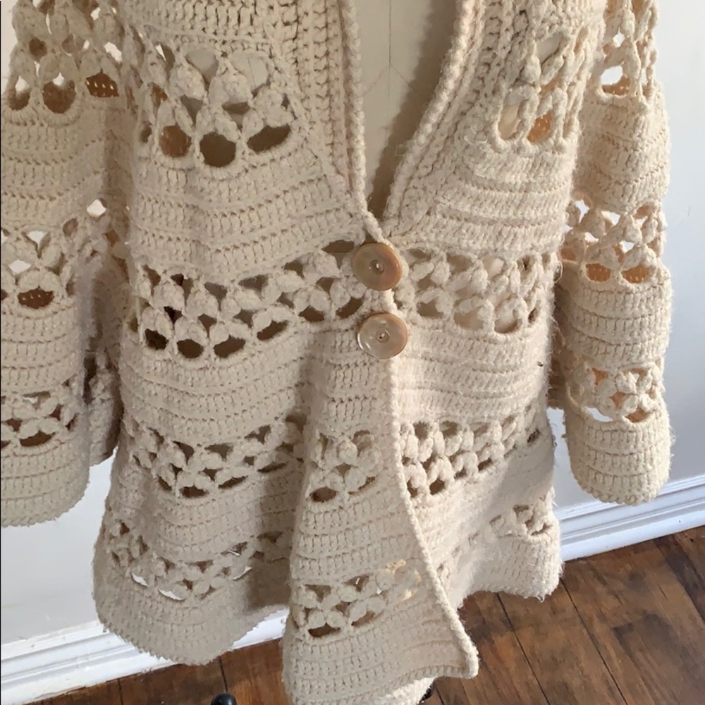 VTG 60’s 70’s Knitted shawl cardigan - Picture 3 of 5